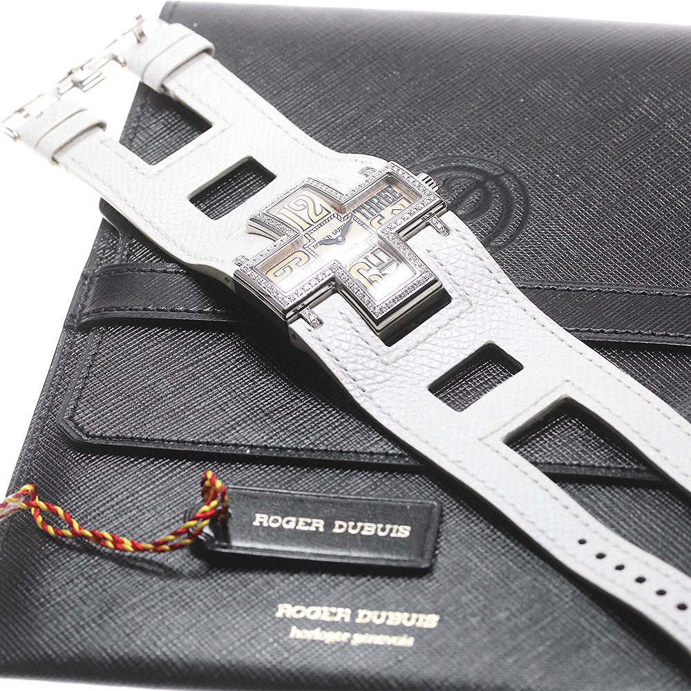 ROGER DUBUIS follow me F16 85 0-SDC K18WG diamond bezel Orange Dial Quartz Ladies Watch_848054