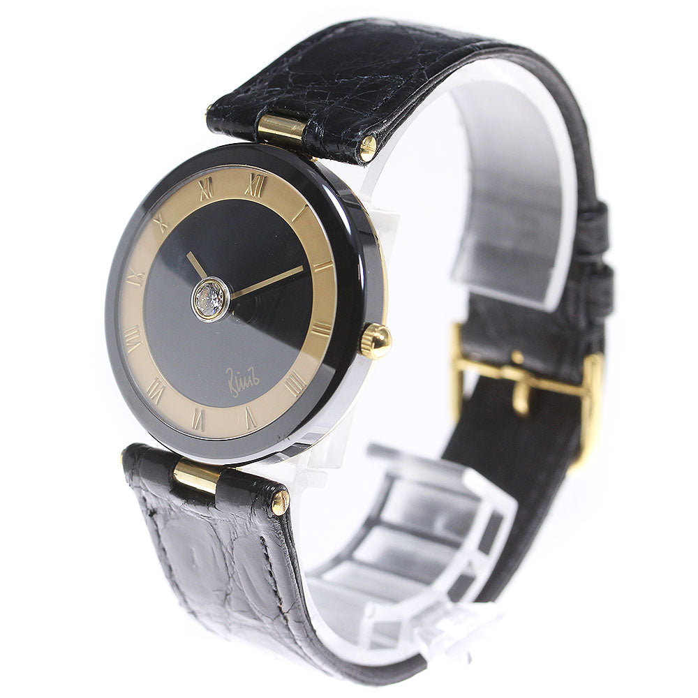 BUNZ 7701000/025 K12 1P Diamond Gold / Silver Dial Quartz Ladies Watch_848057