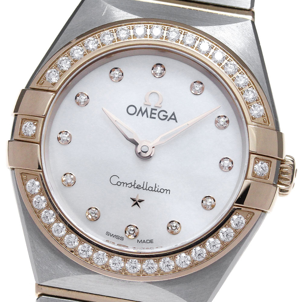 OMEGA Constellation Manhattan 131.25.25.60.55.001 Diamond Bezel White shell Dial Quartz Ladies Watch_848074
