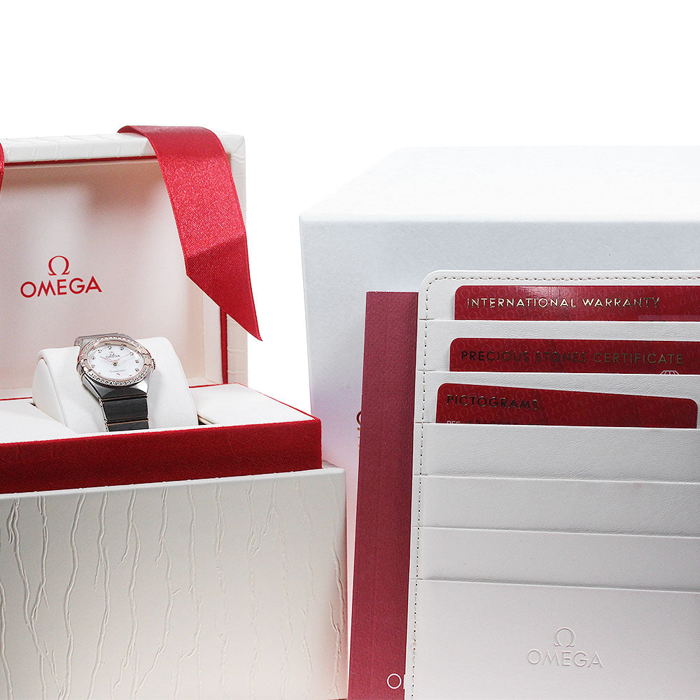 OMEGA Constellation Manhattan 131.25.25.60.55.001 Diamond Bezel White shell Dial Quartz Ladies Watch_848074