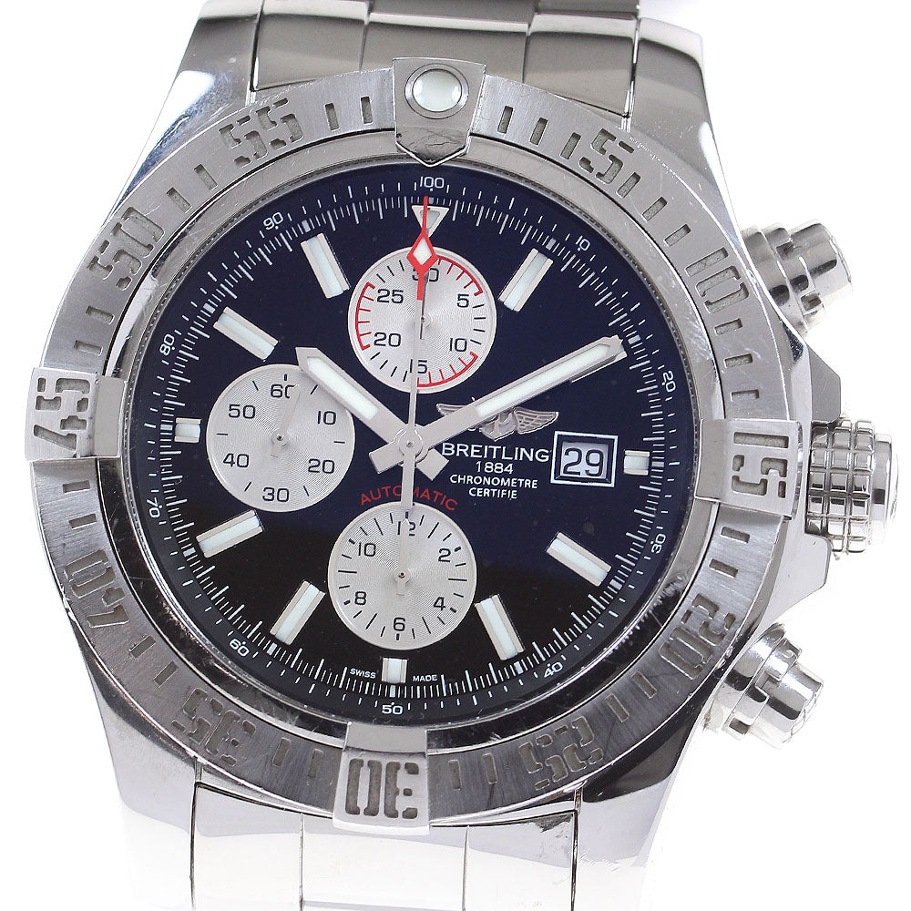 BREITLING Super Avenger II A13371 Chronograph black Dial Automatic Men's _848151