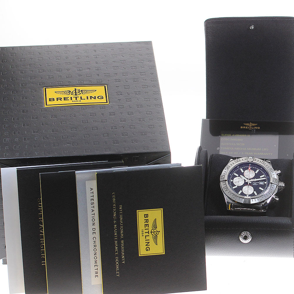 BREITLING Super Avenger II A13371 Chronograph black Dial Automatic Men's _848151