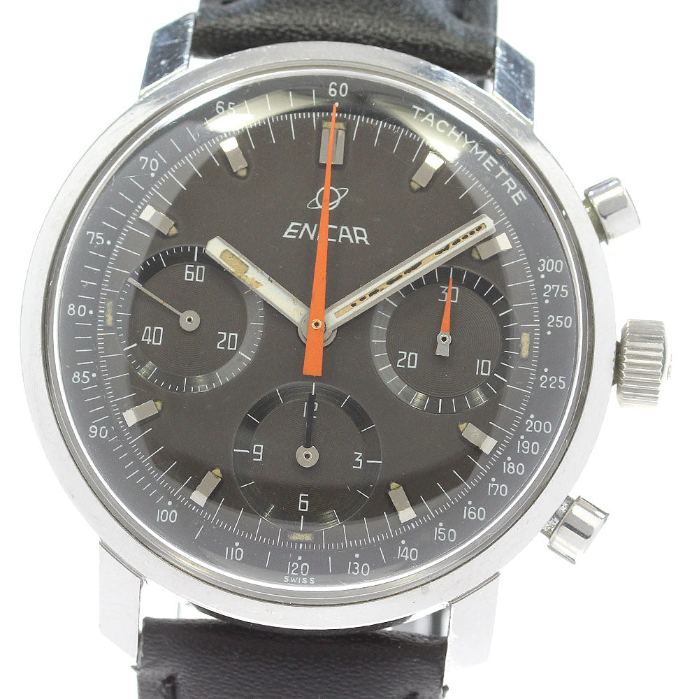 ENICAR 072/003 Chronograph Vintage cal.72 gray Dial Hand Winding Men's_848459