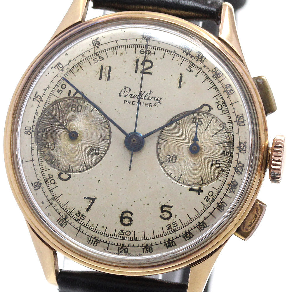 BREITLING Premiere 760 K18PG Vintage Silver Dial Hand Winding Men's Watch_848473