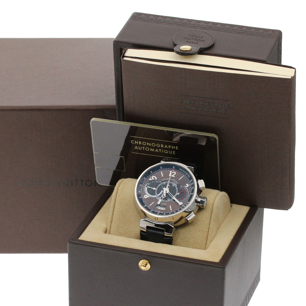 LOUIS VUITTON Tambour Voyage Q102A Chronograph Limited to 688 pieces worldwide Brown Dial Automatic Men's Watch_848576