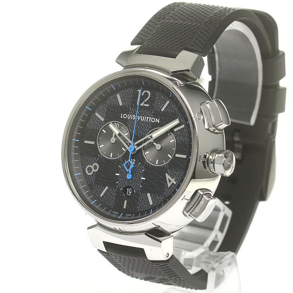 LOUIS VUITTON Tambour Damier Graffit QA094 Chronograph Quartz Men's Watch_848611