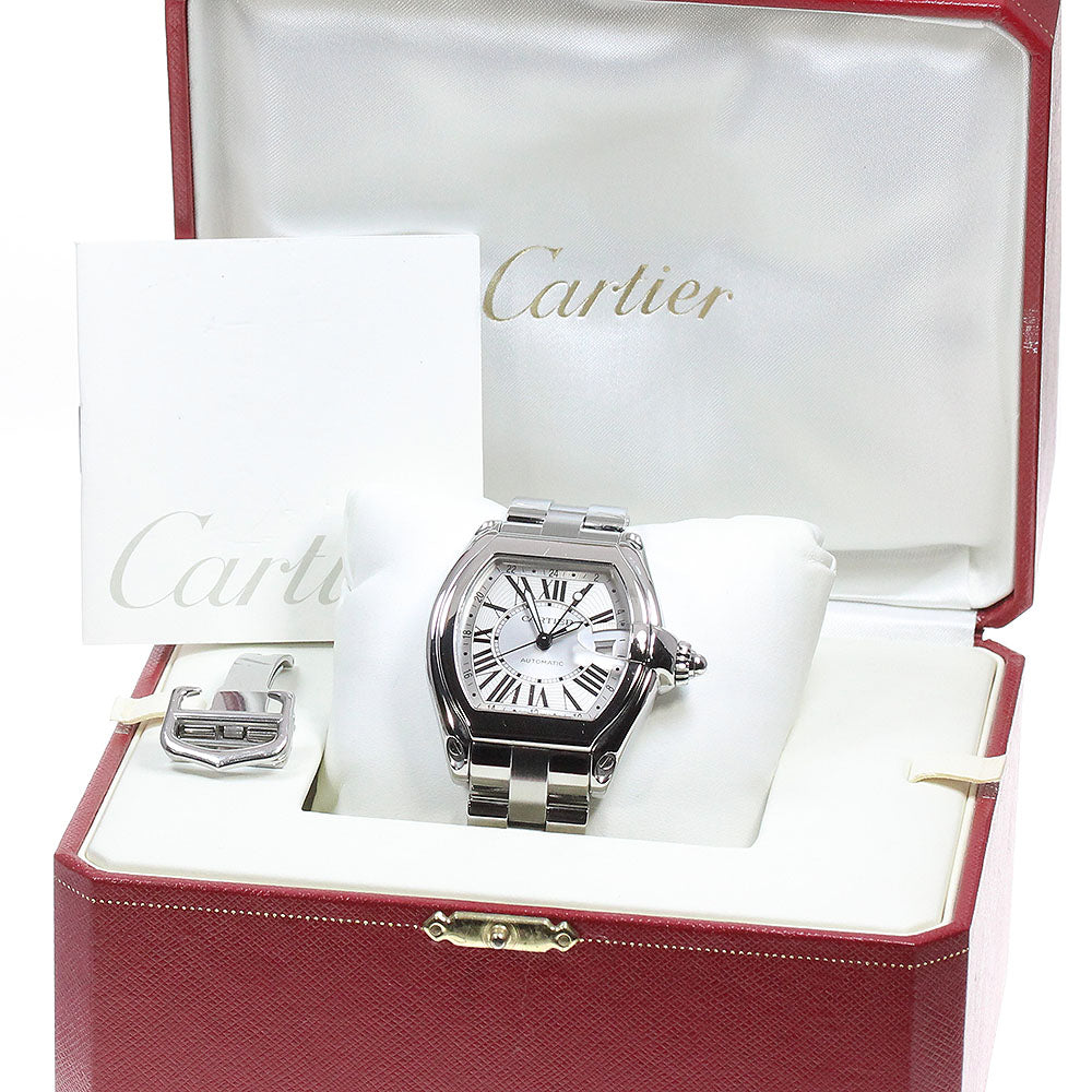 CARTIER Roadster W62032X6 Date GMT Silver Dial Automatic Men's Watch_848662