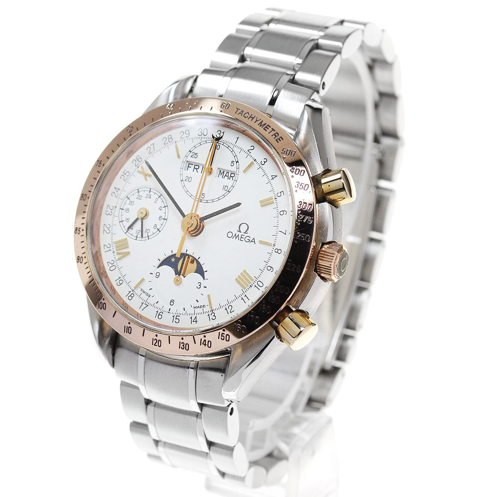 OMEGA Speedmaster 3336.20 Triple calendar PG bezel white Dial Automatic Men's Watch_848703