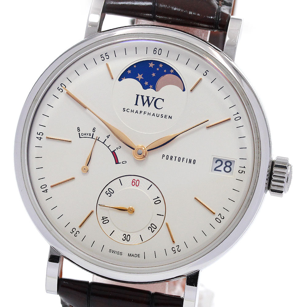IWC SCHAFFHAUSEN Portofino IW516401 Moon phase Silver Dial Hand Winding Men's Watch_848732