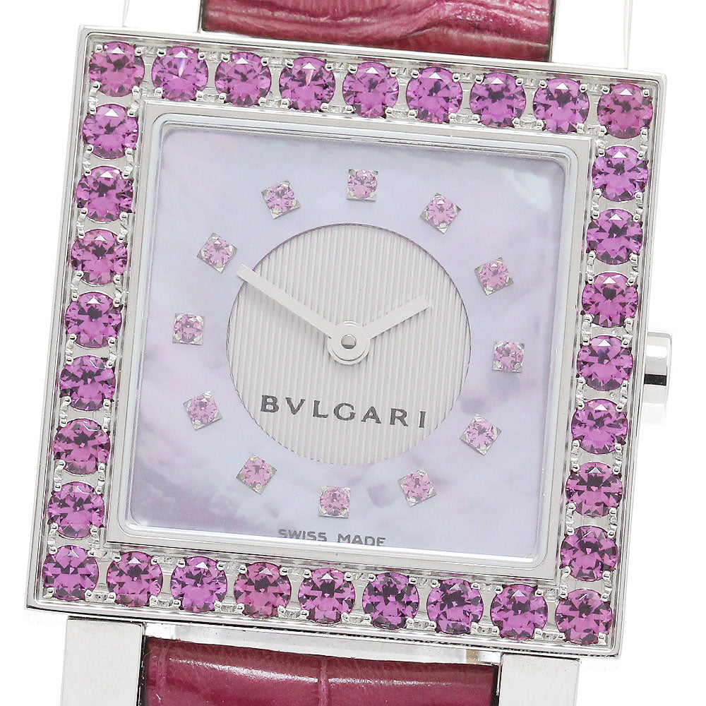 BVLGARI Quadlard SQ27SLD garnet Pink shell Dial Quartz Ladies Watch_848883