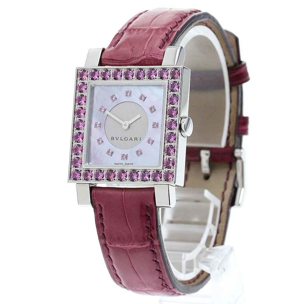 BVLGARI Quadlard SQ27SLD garnet Pink shell Dial Quartz Ladies Watch_848883