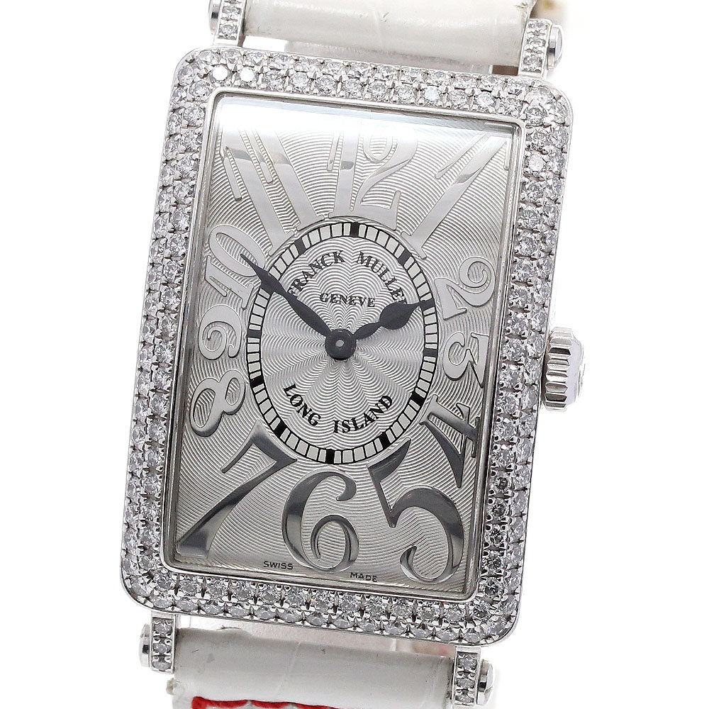 FRANCK MULLER Long Island 952QZDP K18WG diamond bezel Silver Dial Quartz Ladies Watch_848894
