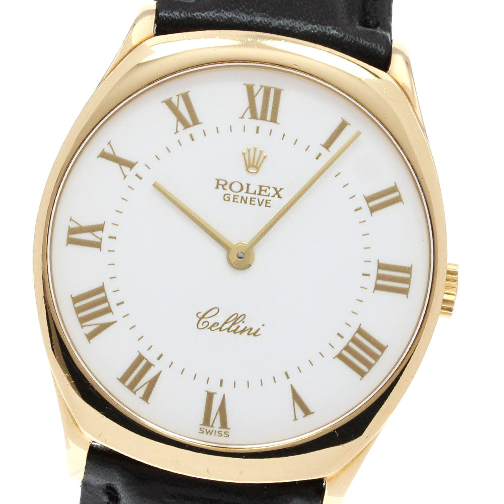 ROLEX Cellini 4133 K18YG cal.1602 white Dial Hand Winding Men's Watch_848909