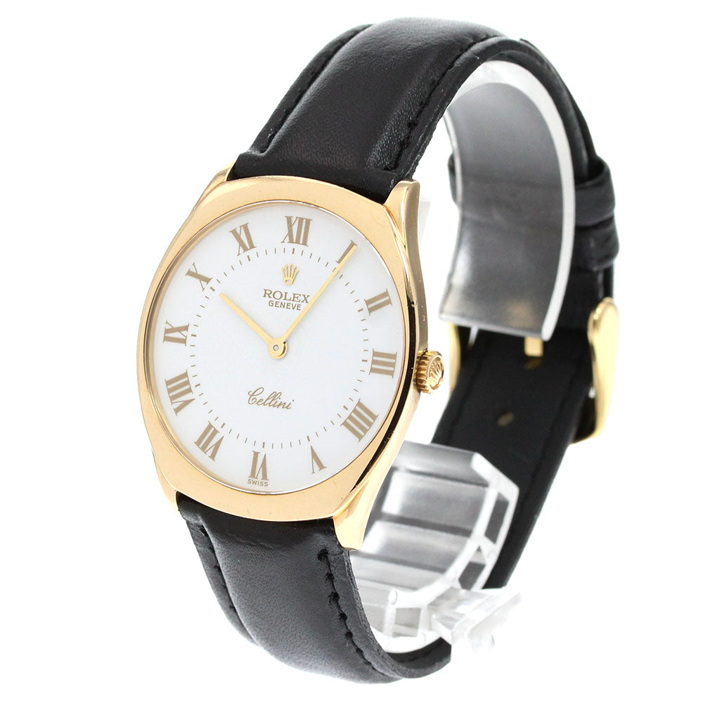 ROLEX Cellini 4133 K18YG cal.1602 white Dial Hand Winding Men's Watch_848909