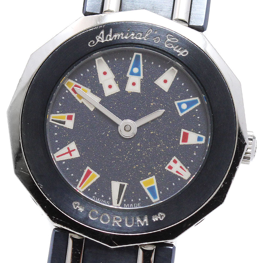 CORUM Admirals cup 24.810.30 V-50 Gun Metal Blue Quartz Ladies Watch_848960