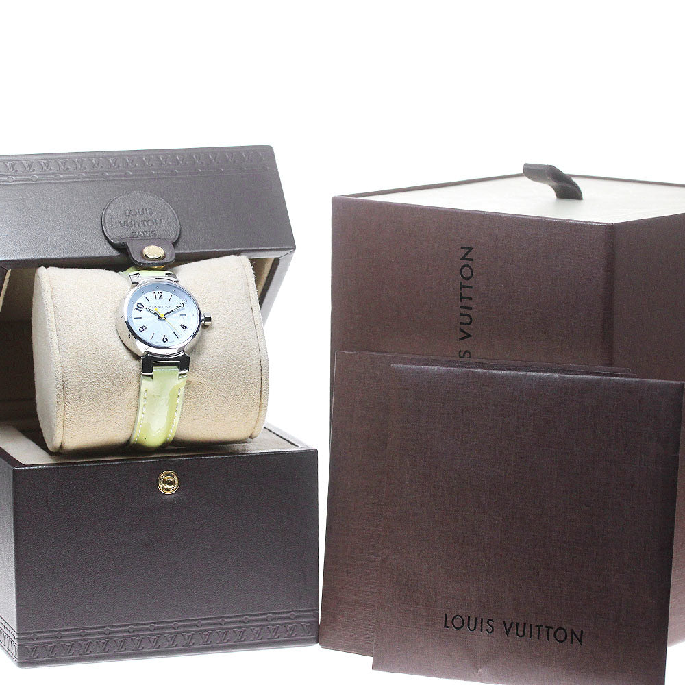 LOUIS VUITTON Tambour Q121V Date Ice blue Dial Quartz Ladies Watch_848974