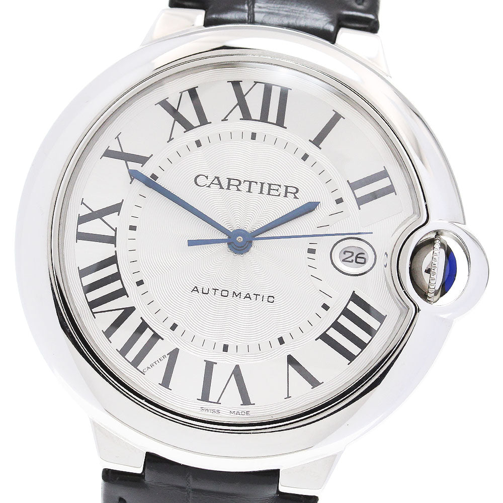 CARTIER Baron blue 42mm W69016Z4 Date Silver Dial Automatic Men's Watch_848985