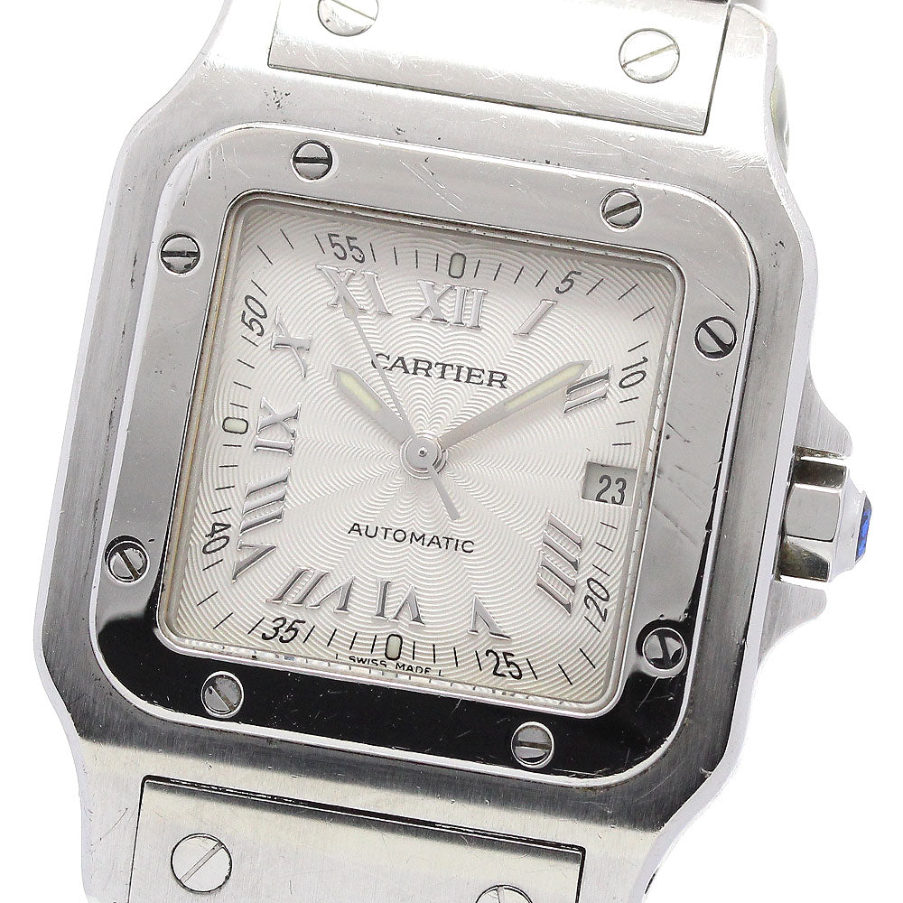 CARTIER Santos Galbee LM W20040D6 Date Silver Dial Automatic Men's Watch_849118
