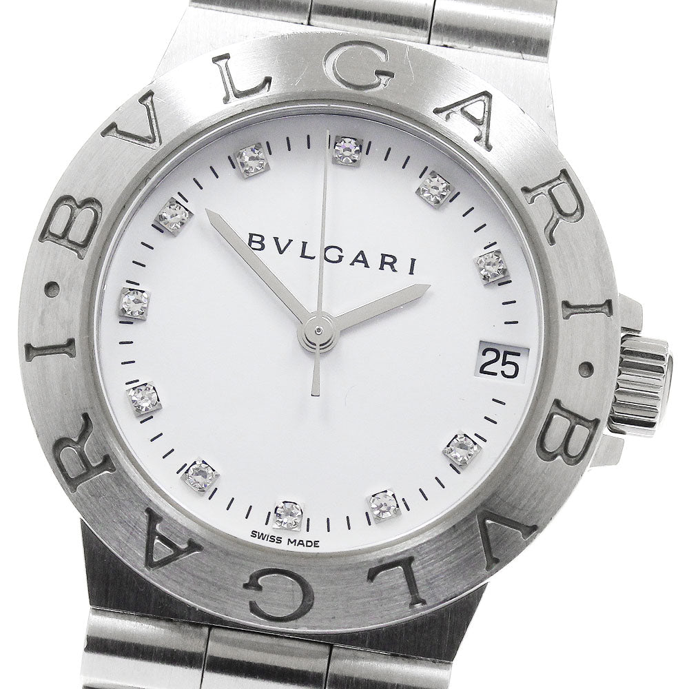 BVLGARI Diagono Sports LCV29S 11P Diamond Date White Dial Quartz Ladies_849165