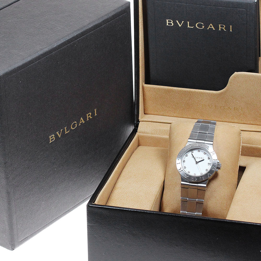 BVLGARI Diagono Sports LCV29S 11P Diamond Date White Dial Quartz Ladies_849165