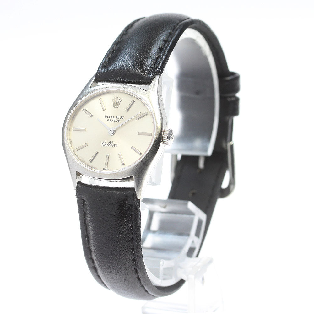 ROLEX Cellini 3802 K18WG cal.1600 Silver Dial Hand Winding Ladies Watch_849169
