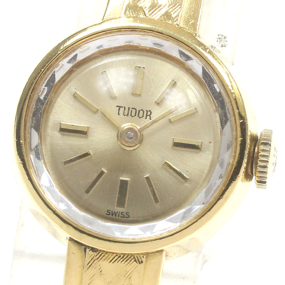 TUDOR Cut Glass Cal.2411 Vintage gold Dial Hand Winding Ladies Watch_849189