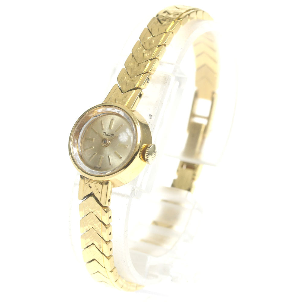 TUDOR Cut Glass Cal.2411 Vintage gold Dial Hand Winding Ladies Watch_849189