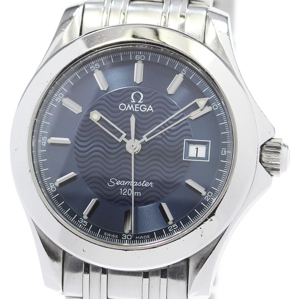 OMEGA Seamaster120 2511.81 Date Navy Dial Quartz Men's Watch_849233