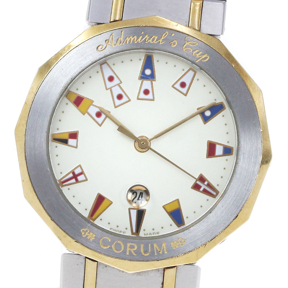 CORUM Admirals cup 99.810.21V-52 Date Beige Dial Quartz Men's Watch_849252