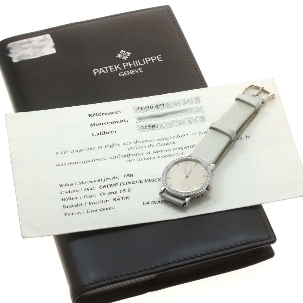 PATEK PHILIPPE Calatrava 7120G diamond bezel K18WG Hand Winding_849454