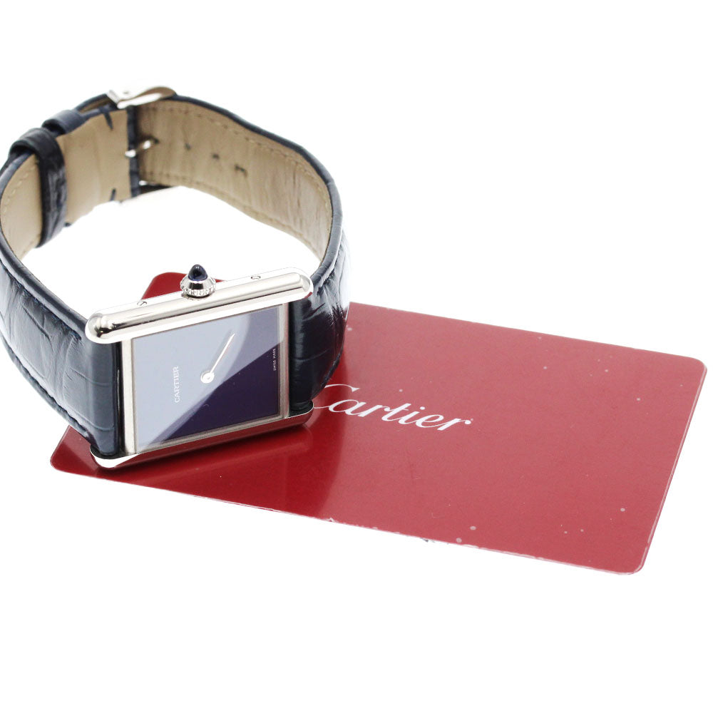 CARTIER Tank mast LM WSTA0055 Navy Dial Quartz Boy's Watch_849459