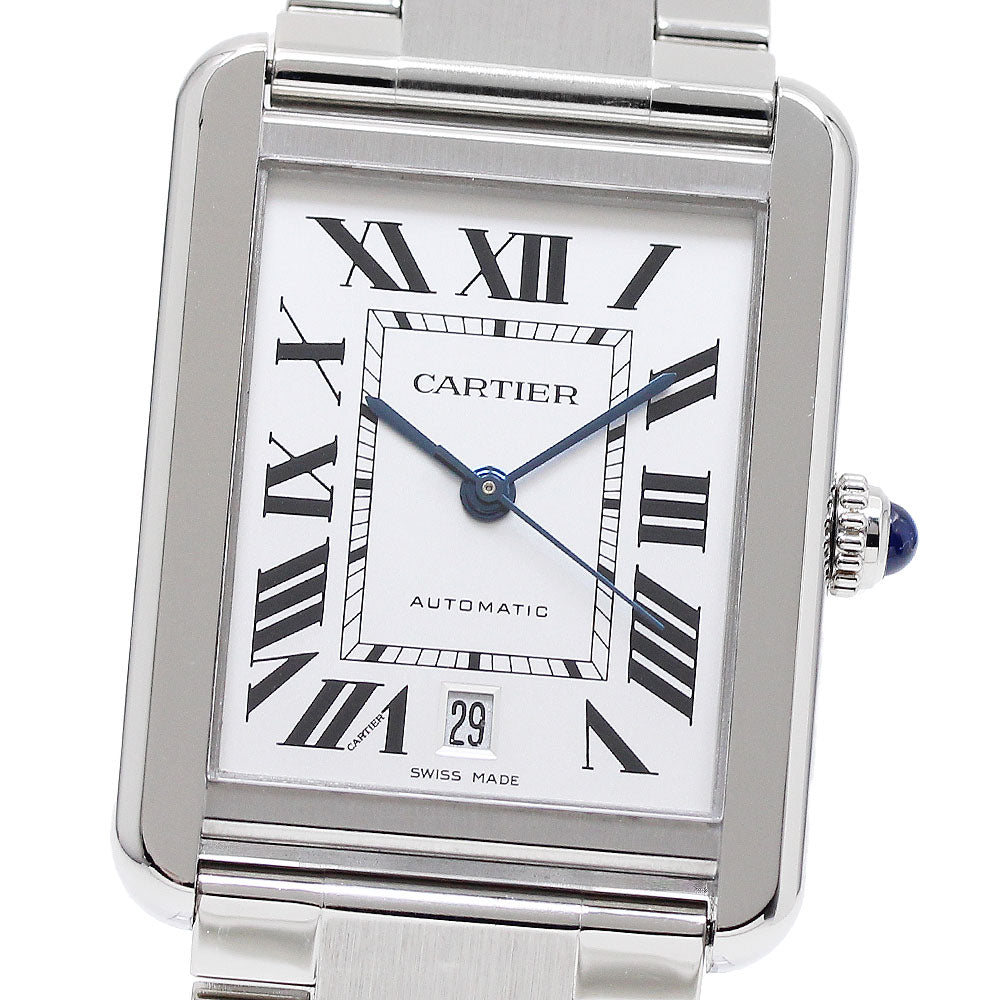 CARTIER Tank solo XL W5200028 Date Silver Dial Automatic Men's Watch_849503