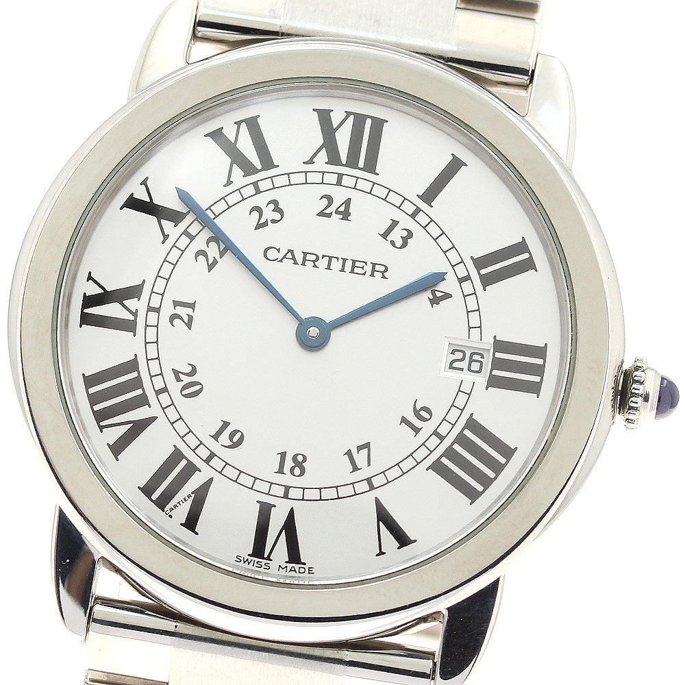 CARTIER Ronde Solo LM W6701005 Date Silver Dial Quartz Men's Watch_849508