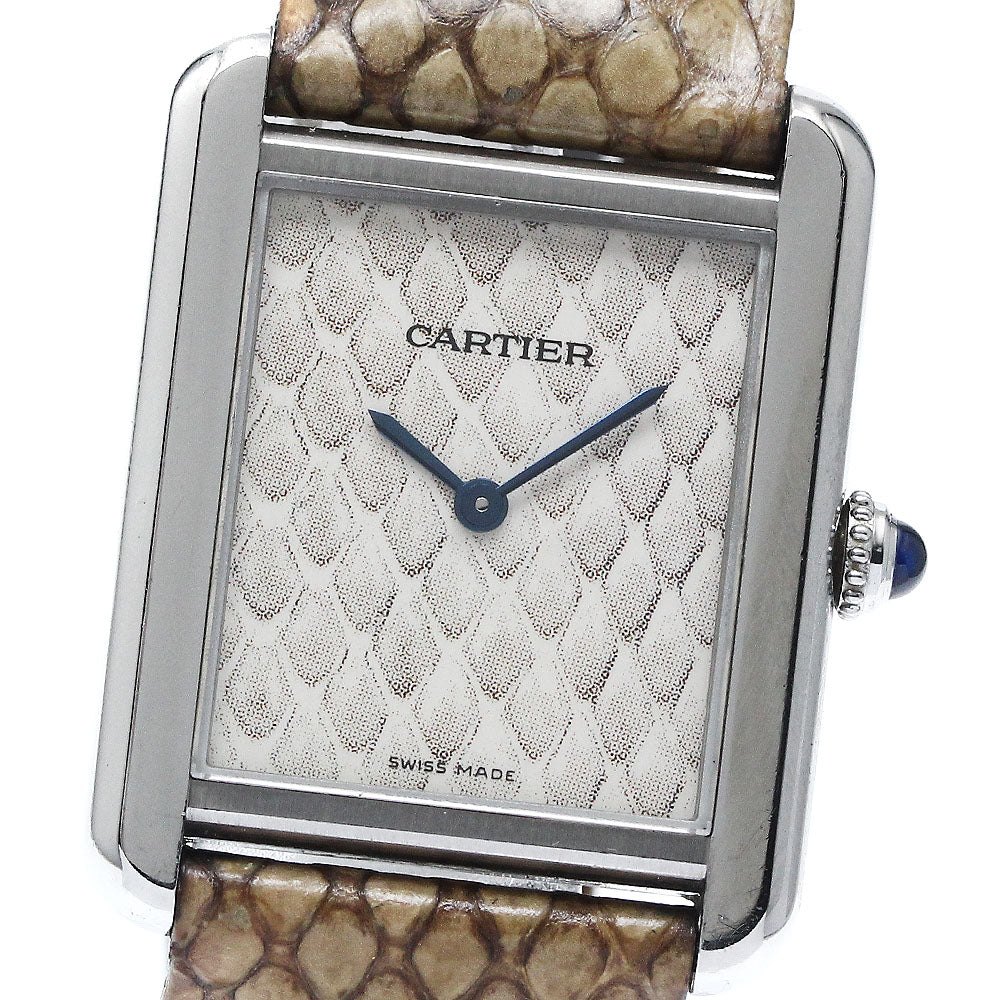 CARTIER Tank solo SM W5200020 Python motif beige Dial Quartz Ladies Watch_849524