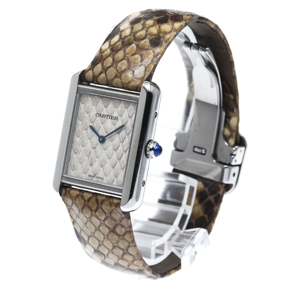 CARTIER Tank solo SM W5200020 Python motif beige Dial Quartz Ladies Watch_849524