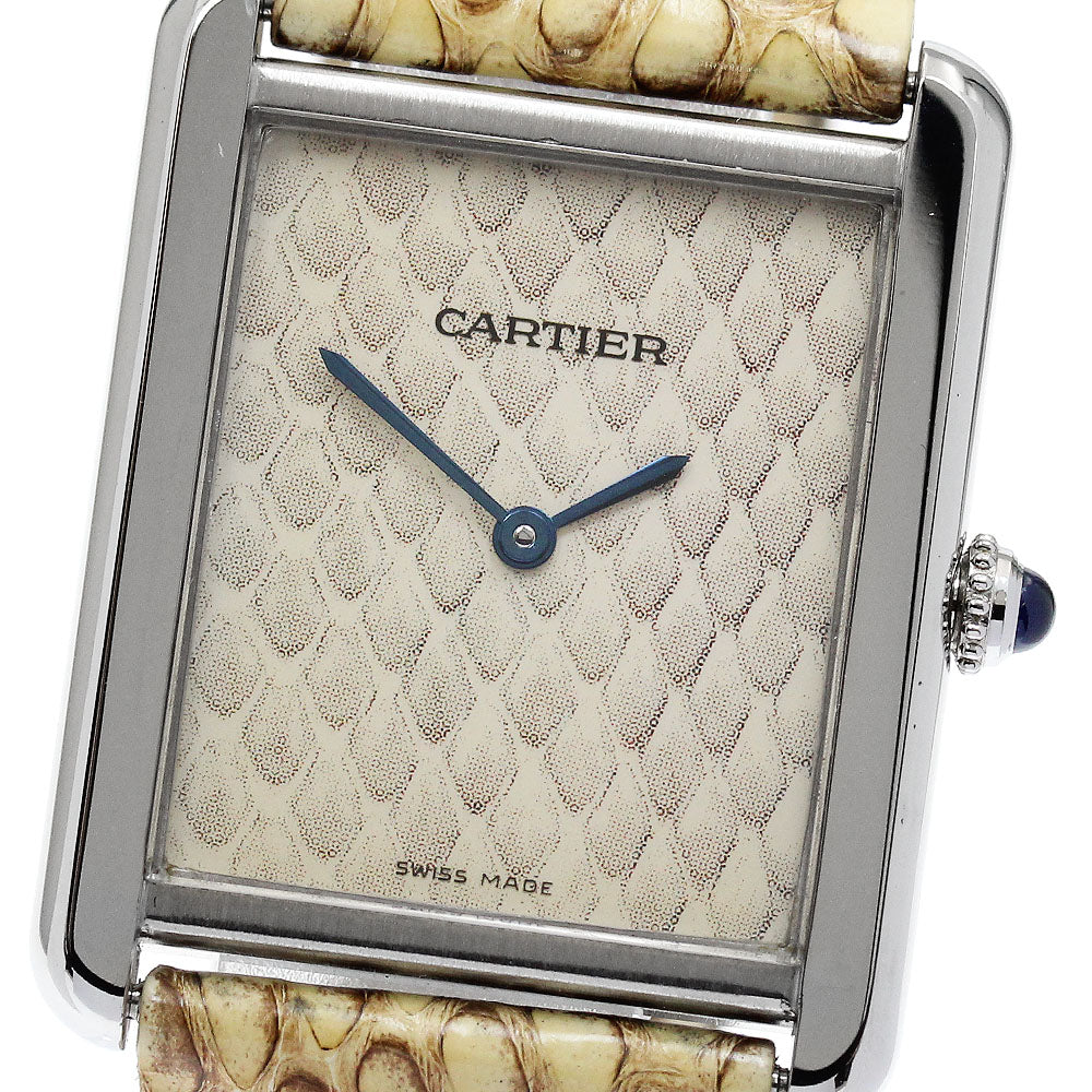 CARTIER Tank Solo LM Snake Pattern W5200021 beige Dial Quartz Men's Watch_849525