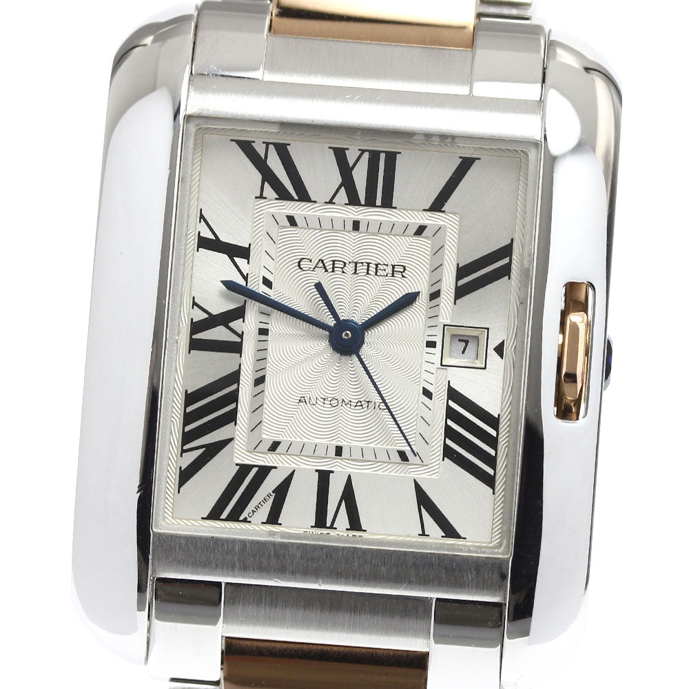 CARTIER Tank Anglaise MM W5310007 PG 2 tone date Automatic Boy's Watch_849548