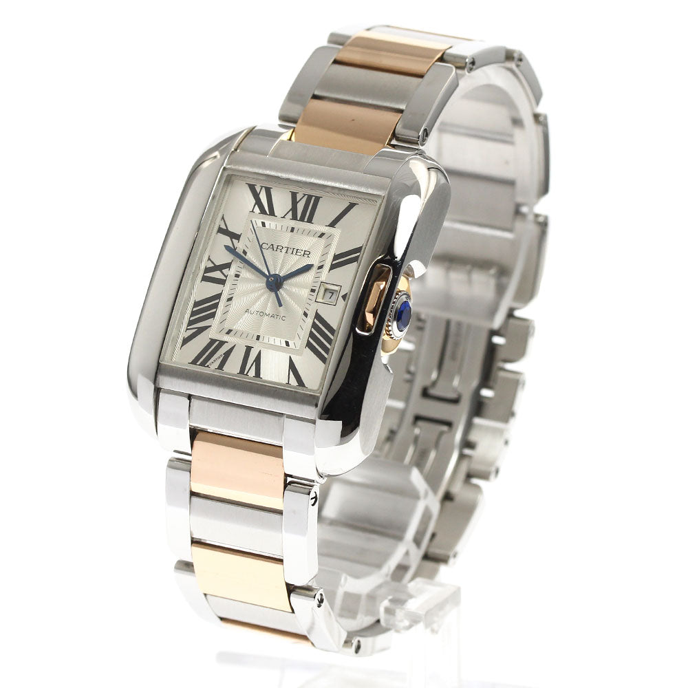 CARTIER Tank Anglaise MM W5310007 PG 2 tone date Automatic Boy's Watch_849548