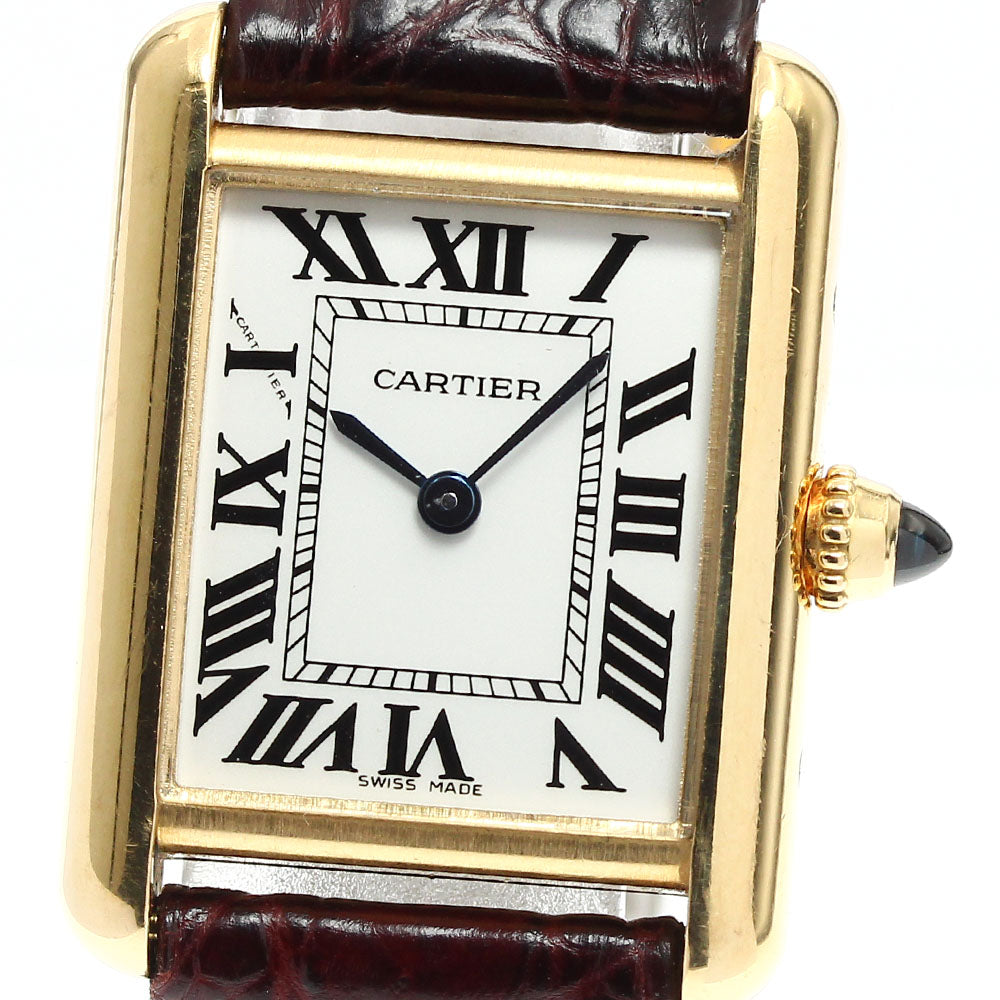 CARTIER Tank Louis W1529856 18K Yellow Gold beige Dial Quartz Ladies Watch_849553