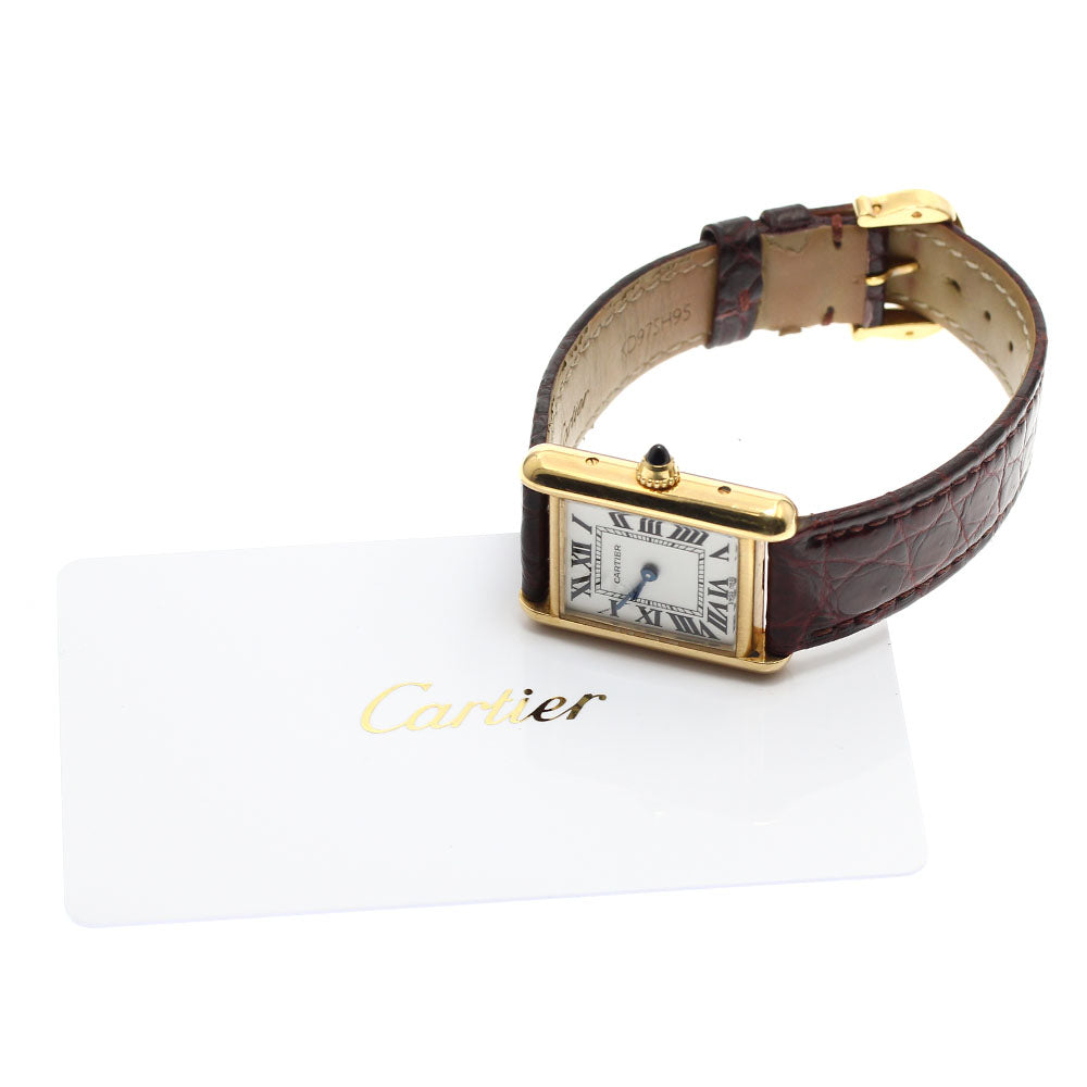 CARTIER Tank Louis W1529856 18K Yellow Gold beige Dial Quartz Ladies Watch_849553