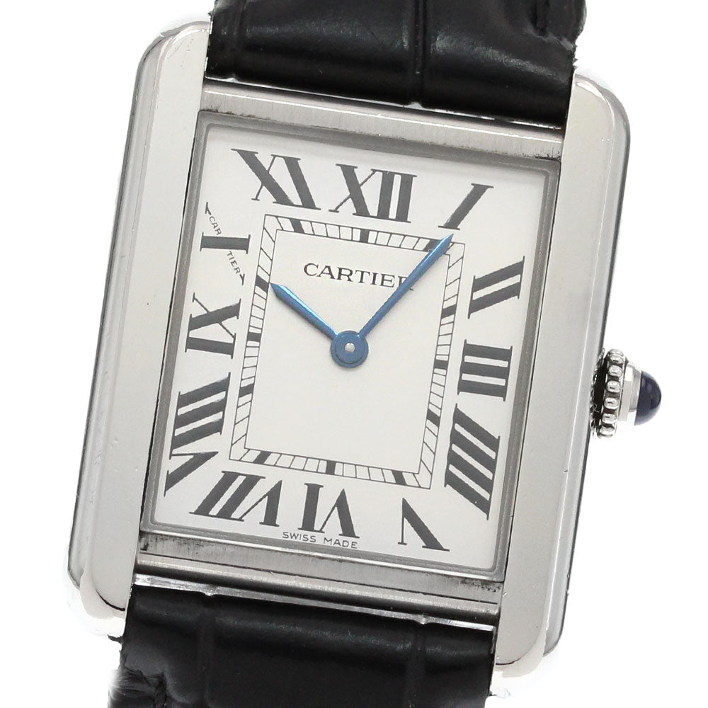 CARTIER Tank solo SM W5200005 Silver Dial Quartz Ladies Watch_849603