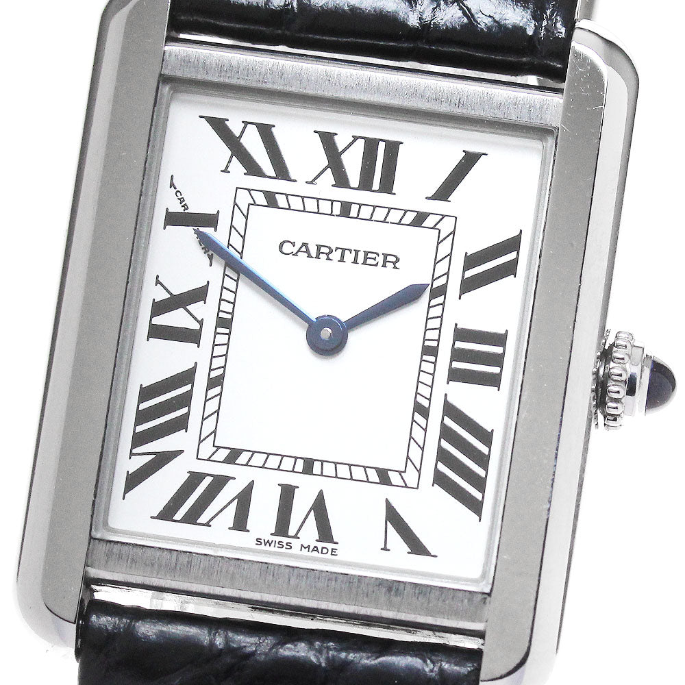 CARTIER Tank solo SM W5200005 Silver Dial Quartz Ladies Watch_849608