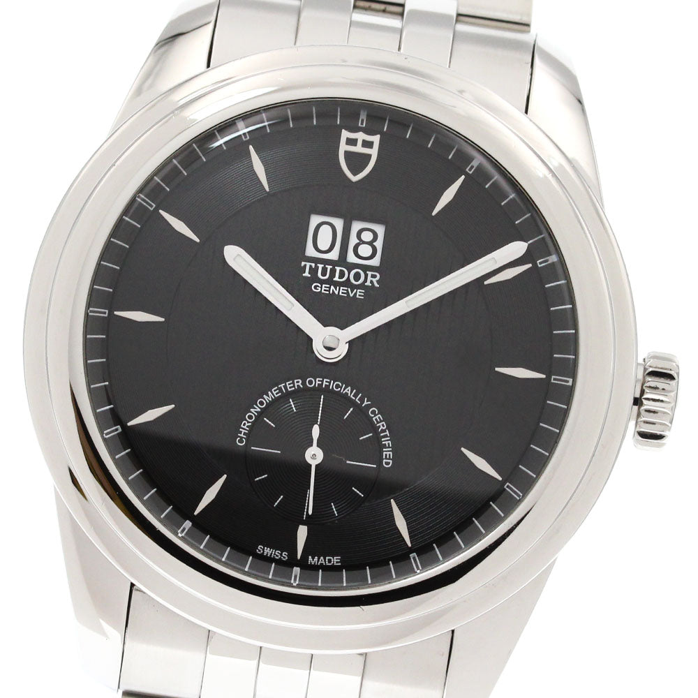 TUDOR Glamour 57100 Double date Black Dial Automatic Men's Watch_849680