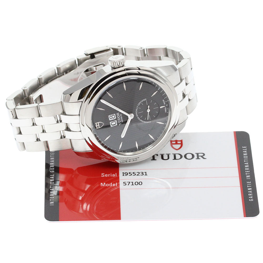 TUDOR Glamour 57100 Double date Black Dial Automatic Men's Watch_849680