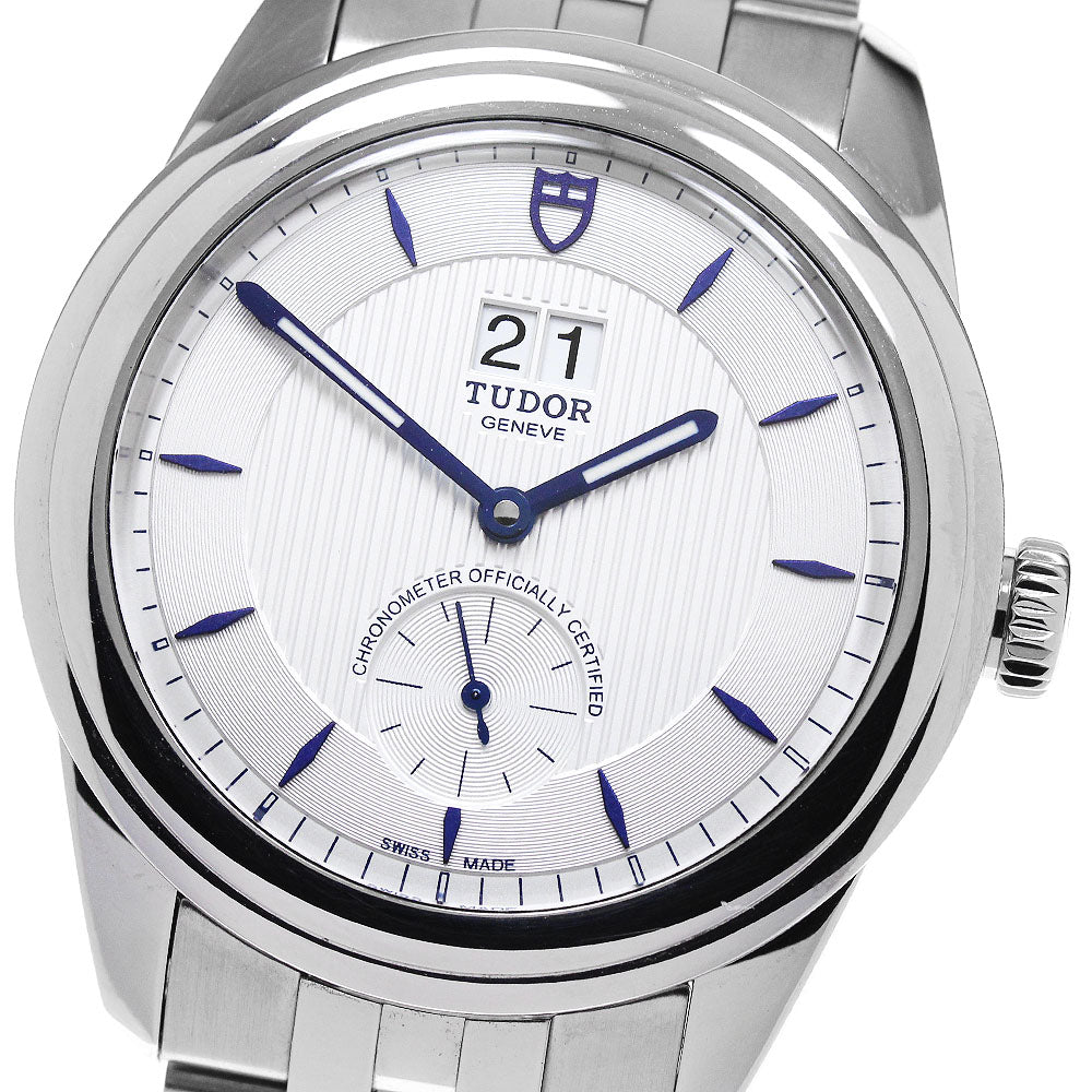 TUDOR Glamour 57100 Double date Silver Dial Automatic Men's Watch_849681