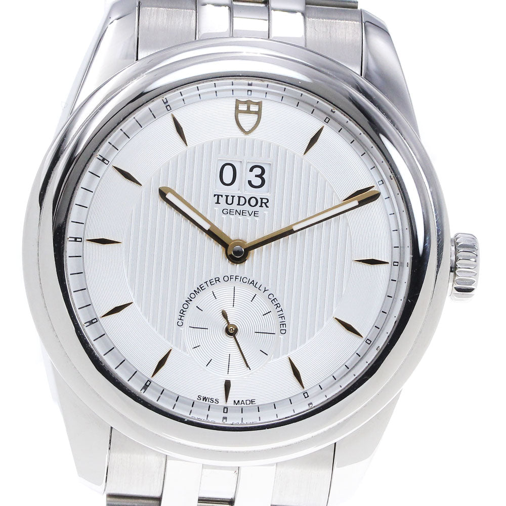 TUDOR Glamor Double Date 57100 Silver Dial Automatic Men's Watch_849682