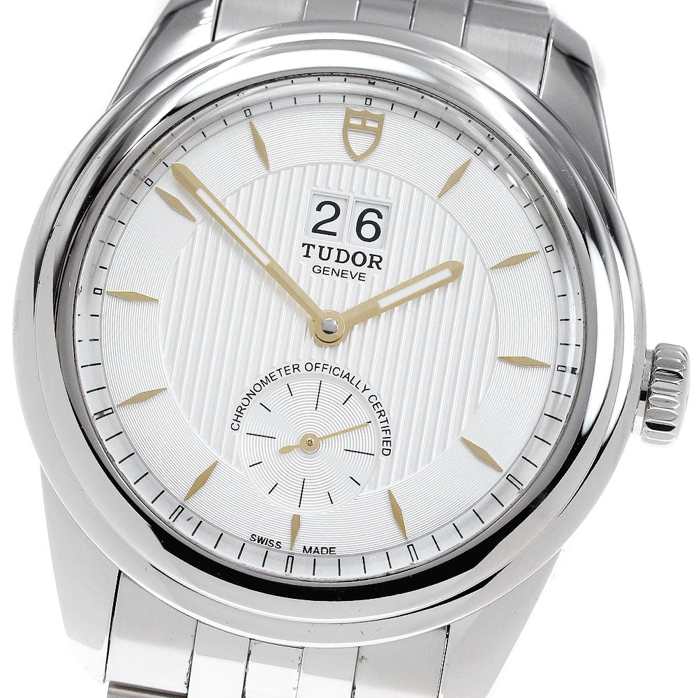 TUDOR Glamour 57100 Double date Silver Dial Automatic Men's Watch_849683