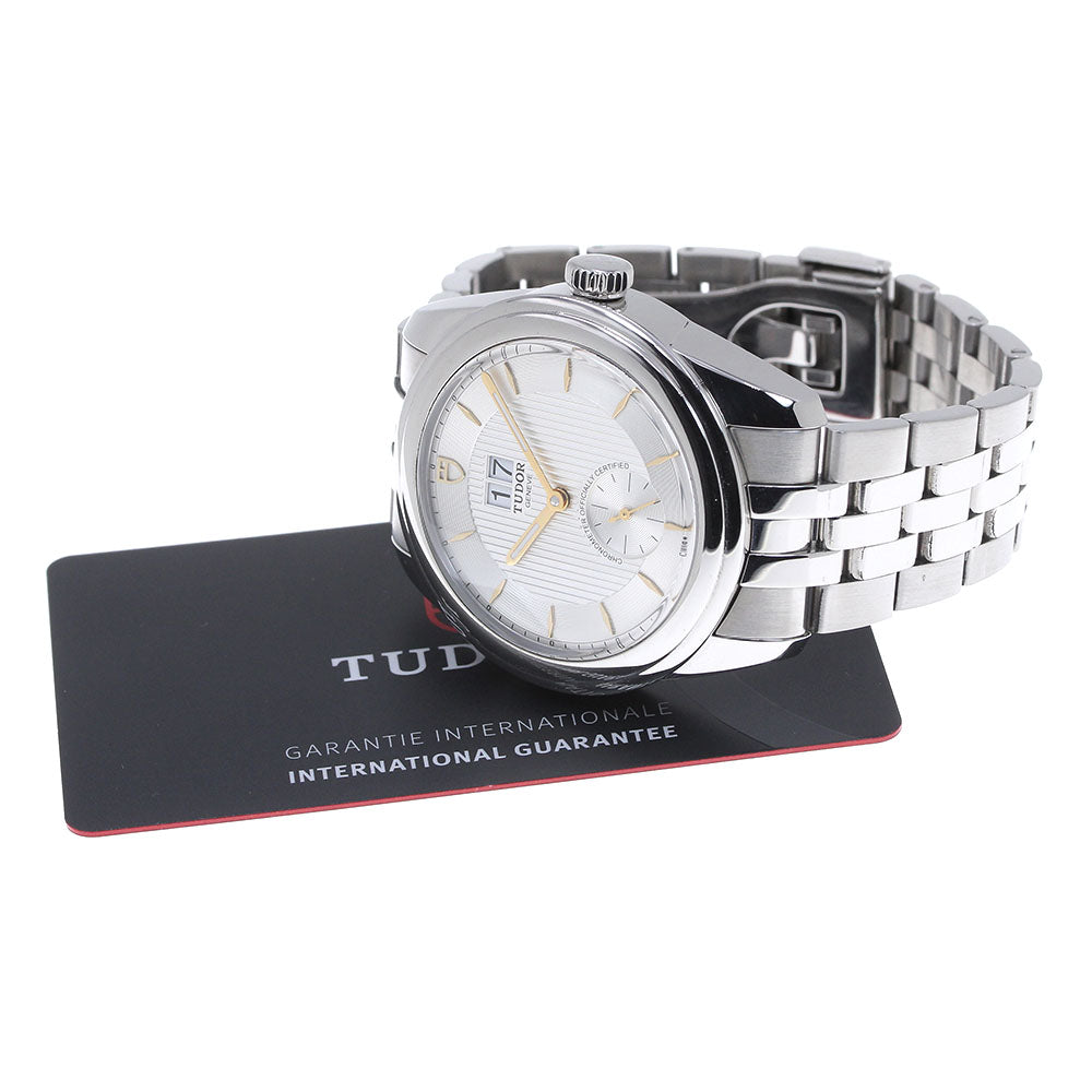 TUDOR Glamour 57100 Double date Silver Dial Automatic Men's Watch_849684