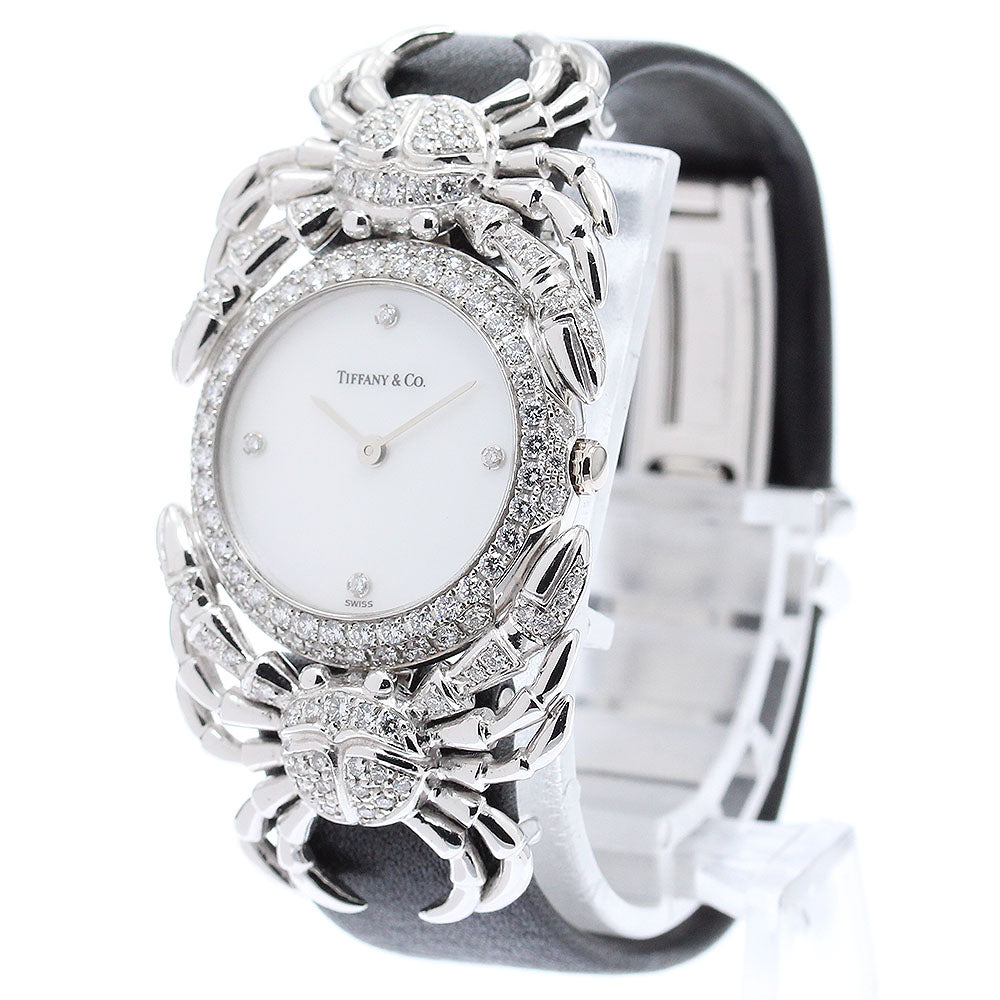 TIFFANY&Co. Platinum Diamond Bezel 4P White shell Dial Quartz Ladies Watch_849759