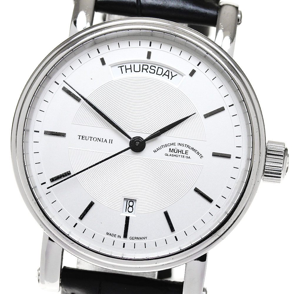 Muhle Glashutte Teutonia II M1-33-65-LB Day date Silver Dial Automatic Men's Watch_849776